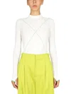 Bottega Veneta Contrasting Seams Sweater In White