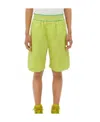 Bottega Veneta Lime Cargo Bermuda Shorts In Green