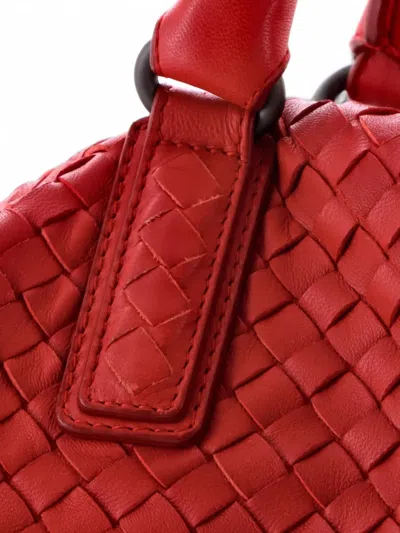 Pre-owned Bottega Veneta Convertible Intrecciato Nappa Maxi Satchel In Red