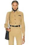 Bottega Veneta Womens Pale Oak Corduroy Curved-hem Cotton Shirt In Brown