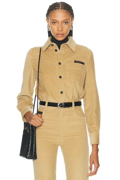BOTTEGA VENETA CORDUROY BUTTON UP TOP