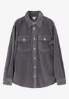 Bottega Veneta Men Corduroy Shirt In Gray