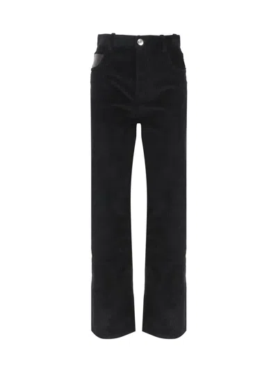 Bottega Veneta Corduroy Straight Leg Trousers In Blue