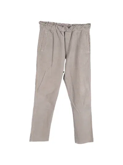 Pre-owned Bottega Veneta Corduroy Straight-leg Trousers In Gray