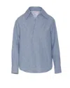 Bottega Veneta Cotton And Linen Blouse In Blue