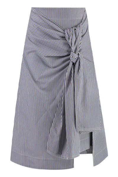Bottega Veneta Cotton And Linen Skirt In Black
