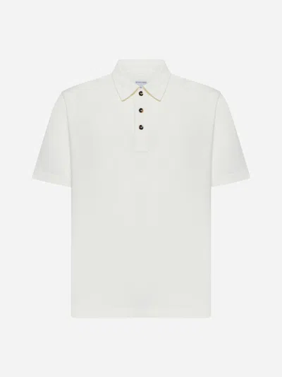 Bottega Veneta Cotton And Lyocell Polo Shirt In Dove