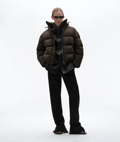 Bottega Veneta Cotton And Nylon Twill Puffer Jacket In Wenge