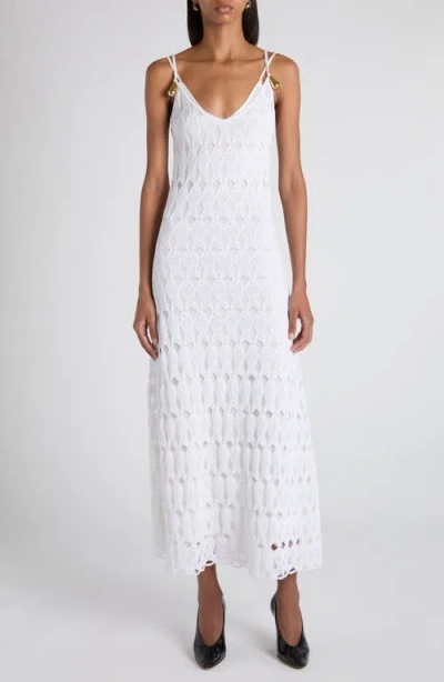 BOTTEGA VENETA BOTTEGA VENETA COTTON & SILK FISH LACE SLIPDRESS