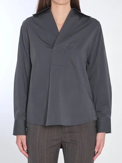 Bottega Veneta Cotton And Silk Shirt In Grey