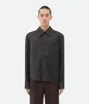 Bottega Veneta Cotton And Silk Stripe Shirt In Brown