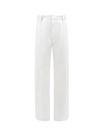 Bottega Veneta Cotton And Silk Trouser With Frontal Pinces In Grey