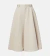 Bottega Veneta Cotton And Silk-blend Twill Midi Skirt In Neutral