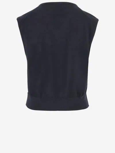 Bottega Veneta Cotton And Viscose Knit Sweater In Blue
