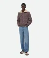 Bottega Veneta Cardigan En Coton Et Laine In Scarlet Melange