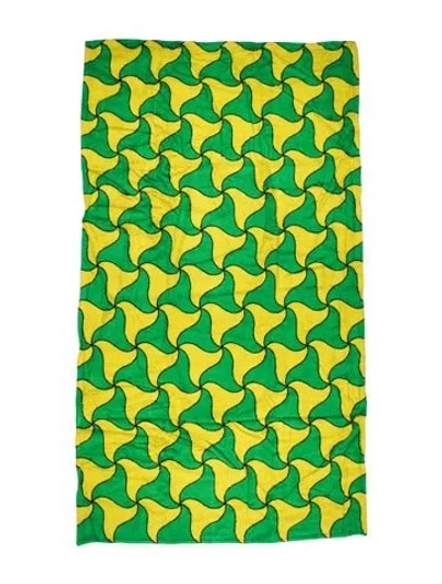 Pre-owned Bottega Veneta Cotton Beach Towel In Green