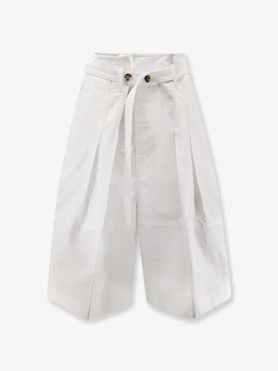 Bottega Veneta Cotton Bermuda Shorts In White