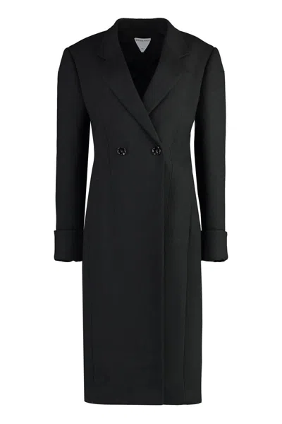 Bottega Veneta Cotton Blend Coat In Black