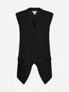Bottega Veneta Oversized Cotton-blend Melange Vest In Fondant,black