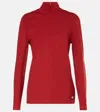 Bottega Veneta Cotton-blend Jersey Turtleneck Top In Red