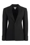 Bottega Veneta Structured Raffia Jacket For Women In Black