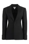 Bottega Veneta Structured Raffia Jacket For Women In Black In Black