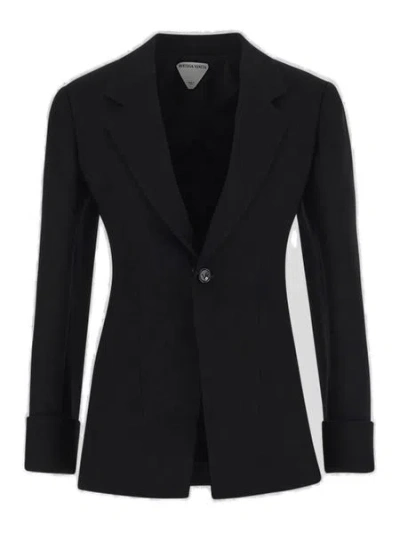 Bottega Veneta Cotton Blend Single-breast Jacket In Black