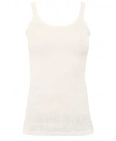 Bottega Veneta Cotton Blend Slim Fit Tank Top For Women In White