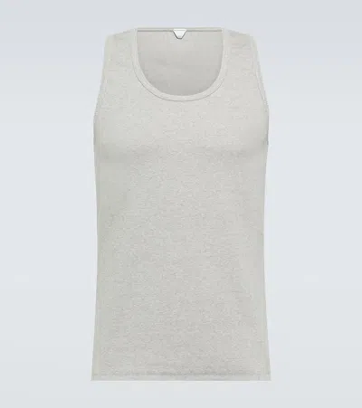 Bottega Veneta Cotton-blend Tank Top In Light Grey Melange