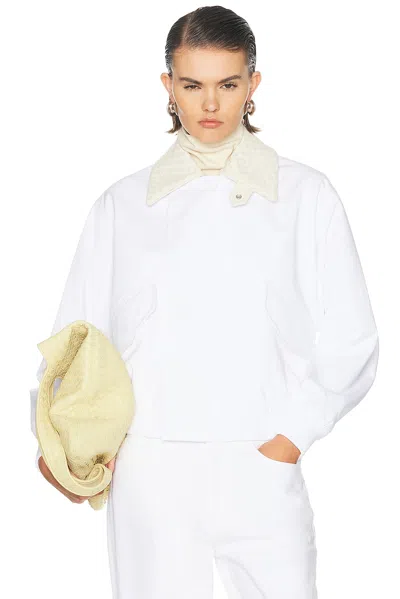 Bottega Veneta Cotton Bomber Jacket In White