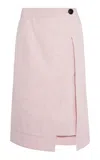 Bottega Veneta Skirt Twill Button Detail Slit Wrap Design In Pink