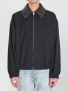 Bottega Veneta Mens Midnight Blue Intrecciato-collar Blouson Cotton-blend Jacket In Blue
