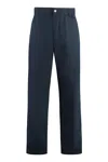 Bottega Veneta Men's Light Cotton Twill Trousers In Blue