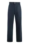 Bottega Veneta Men's Light Cotton Twill Trousers In Blue