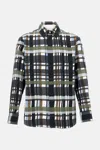 Bottega Veneta Checked Collar Shirt Long Sleeves In Gray