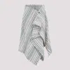 Bottega Veneta Women's Cotton Check Skirt | Size 40 | 782386v3g70 In White Peacock Butter