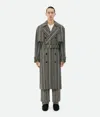 Bottega Veneta Cotton Check Trench Coat In Multicolor