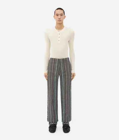 Bottega Veneta Cotton Check Trousers In Multicolor