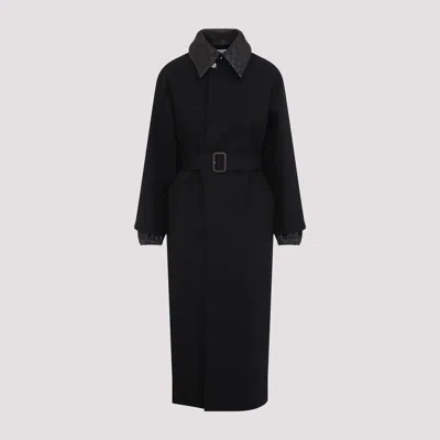 BOTTEGA VENETA COTTON COLLAR INTRECCIATO TRENCH