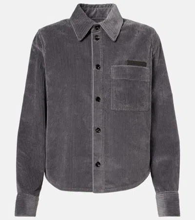 Bottega Veneta Cotton Corduroy Shirt In Gray