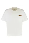Bottega Veneta Pima Cotton T-shirt With Suede Patch In White
