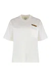 Bottega Veneta Womens Chalk Patch-pockets Relaxed-fit Cotton-jersey T-shirt Xl In White