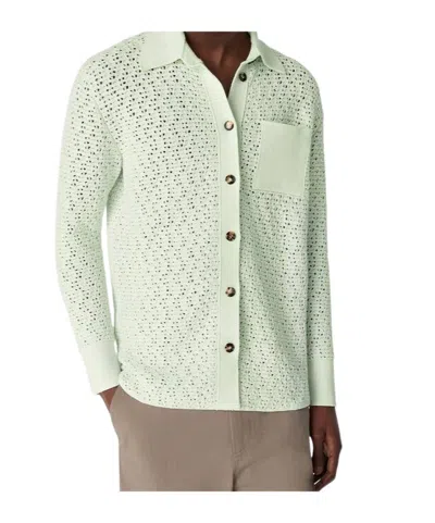 Bottega Veneta Cotton Crochet Knit Shirt In Green