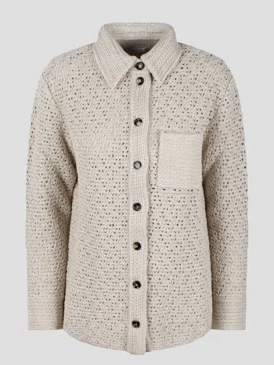 Bottega Veneta Cotton Crochet Shirt In White