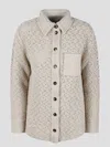 Bottega Veneta Cotton Crochet Shirt In Nude & Neutrals