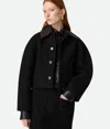 Bottega Veneta Button-front Cotton Jacket In Black