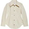 Bottega Veneta Cotton Denim Button-up Shirt In Pale Meringue
