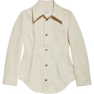 Bottega Veneta Cotton Denim Button-up Shirt In Pale Meringue