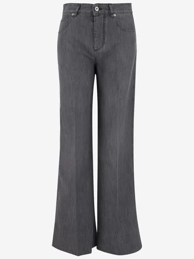 Bottega Veneta Cotton Denim Jeans In Gray