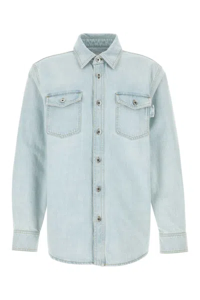 Bottega Veneta Cotton Denim Shirt In Blue